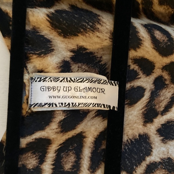 Leopard Print Fringe Kimono Cardigan - Picture 2 of 6